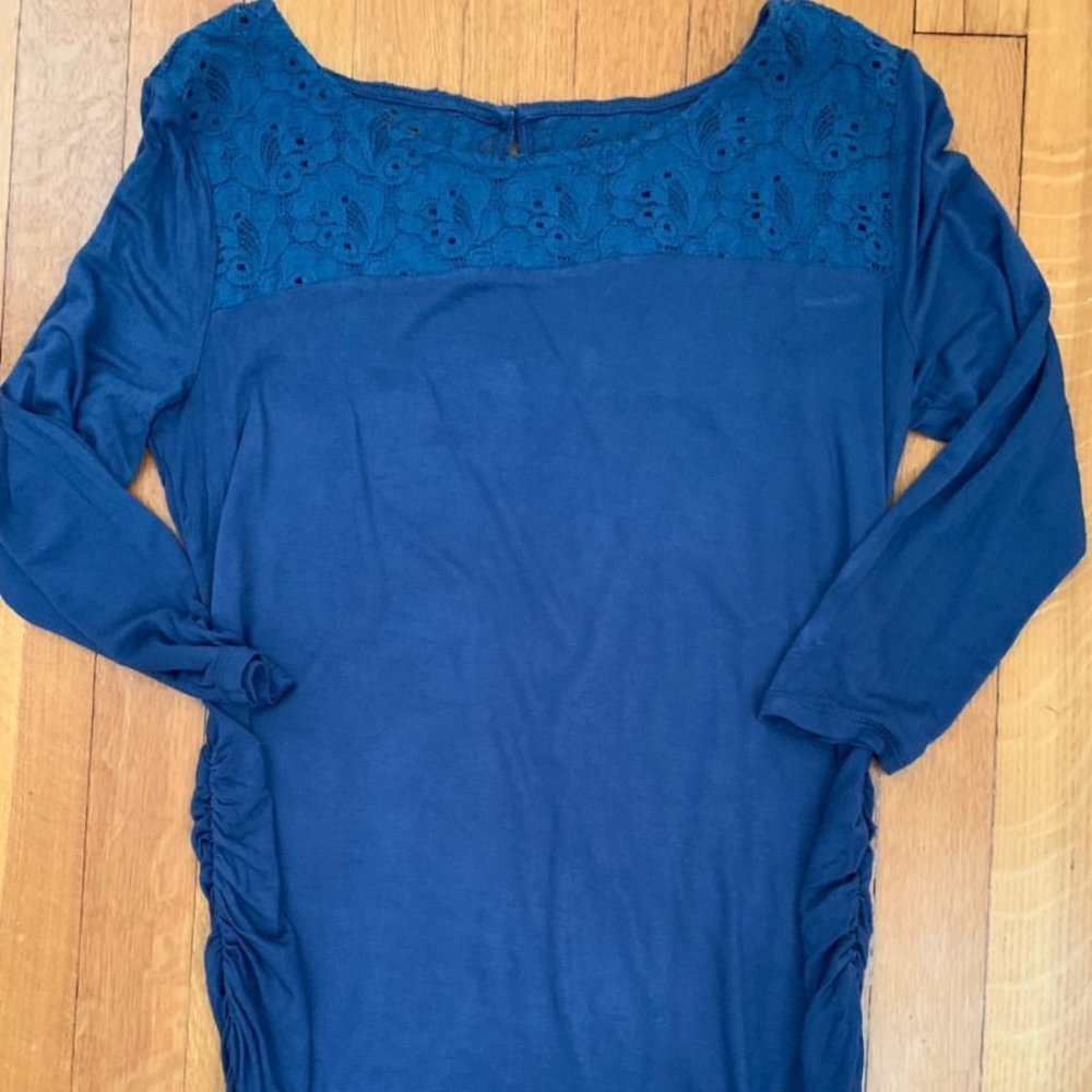 Blue Lace Motherhood Maternity Shirt